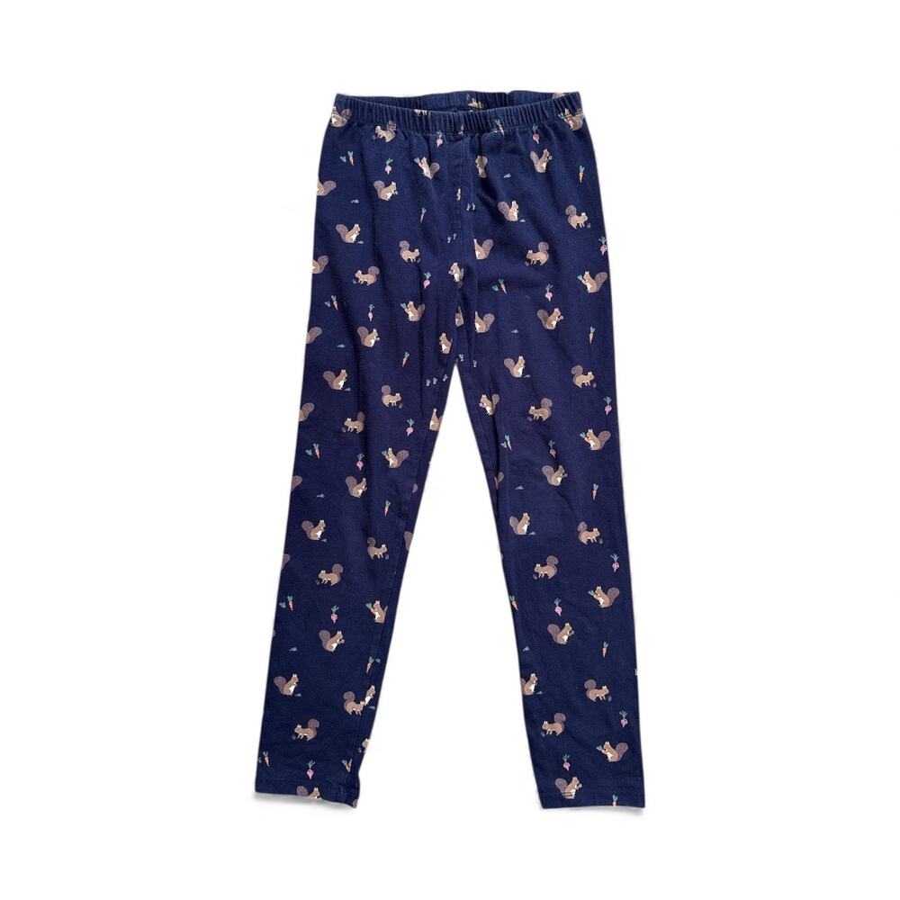 John Lewis Girls Size 9 Pullon Fall themed Navy Squirrel Legging
